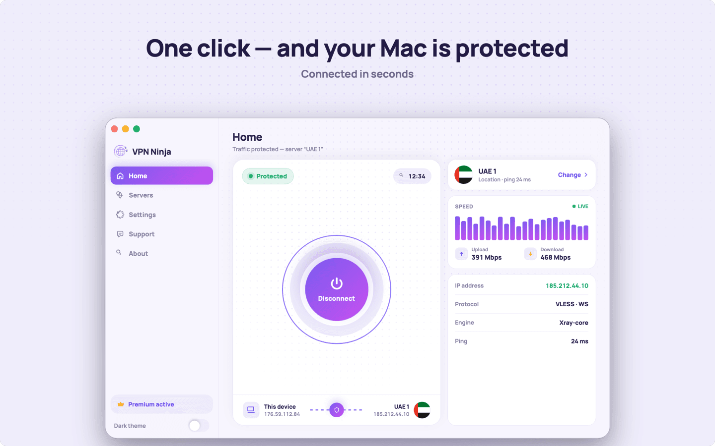 VPN Ninja for macOS screenshot